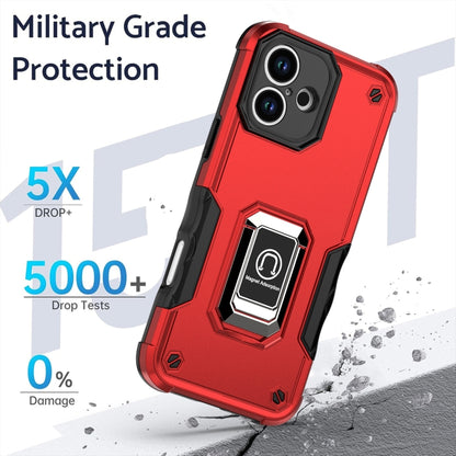 For iPhone 16 Plus Ring Holder Non-slip Shockproof Armor Phone Case(Red) - iPhone 16 Plus Cases by PMC Jewellery | Online Shopping South Africa | PMC Jewellery | Buy Now Pay Later Mobicred