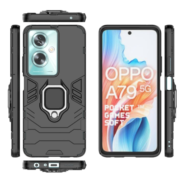 For OPPO A79 5G PC + TPU Shockproof Protective Phone Case with Magnetic Ring Holder(Black) - OPPO Cases by PMC Jewellery | Online Shopping South Africa | PMC Jewellery | Buy Now Pay Later Mobicred