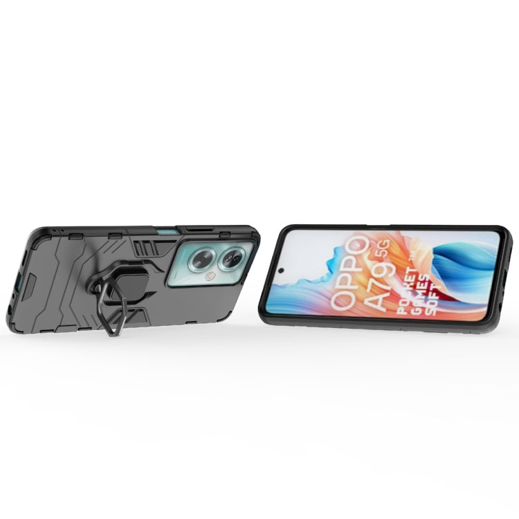 For OPPO A79 5G PC + TPU Shockproof Protective Phone Case with Magnetic Ring Holder(Black) - OPPO Cases by PMC TechLife | Online Shopping South Africa | PMC TechLife | Buy Now Pay Later Mobicred