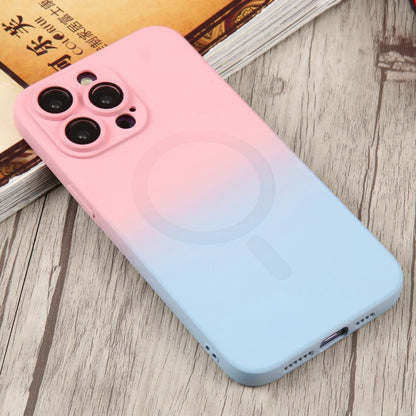 For iPhone 15 Plus Liquid TPU Silicone Gradient MagSafe Phone Case(Pink Blue) - iPhone 15 Plus Cases by PMC Jewellery | Online Shopping South Africa | PMC Jewellery