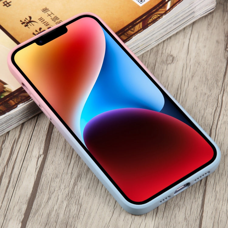 For iPhone 15 Plus Liquid TPU Silicone Gradient MagSafe Phone Case(Pink Blue) - iPhone 15 Plus Cases by PMC TechLife | Online Shopping South Africa | PMC TechLife