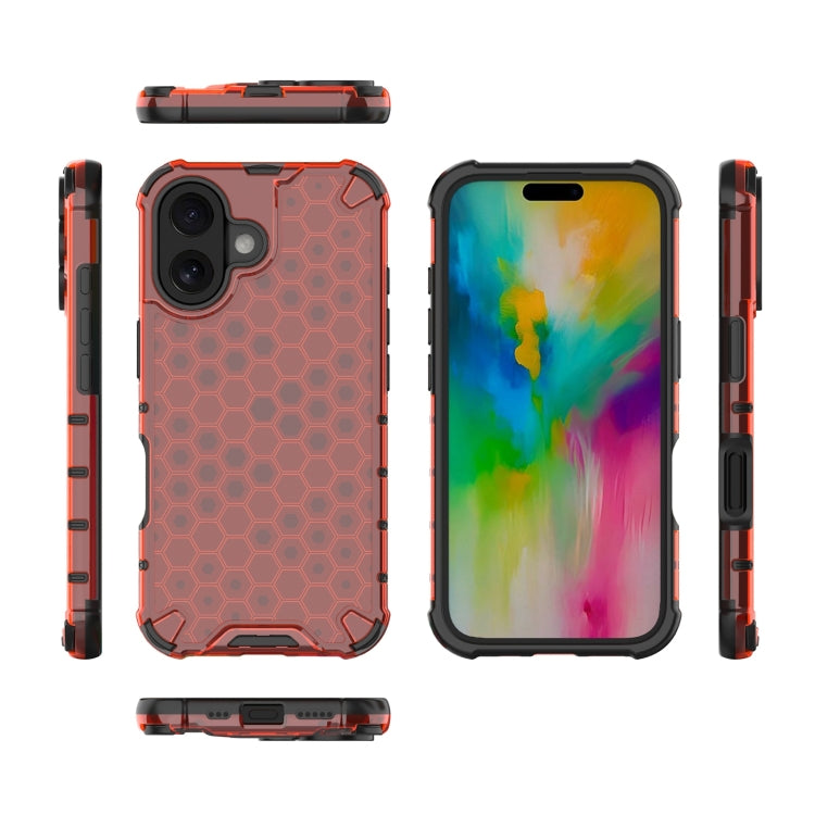 For iPhone 16 Plus Honeycomb Shockproof Phone Case(Red) - iPhone 16 Plus Cases by PMC TechLife | Online Shopping South Africa | PMC TechLife | Buy Now Pay Later Mobicred