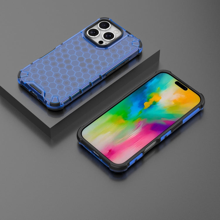 For iPhone 16 Pro Max Honeycomb Shockproof Phone Case(Blue) - iPhone 16 Pro Max Cases by PMC Jewellery | Online Shopping South Africa | PMC Jewellery | Buy Now Pay Later Mobicred