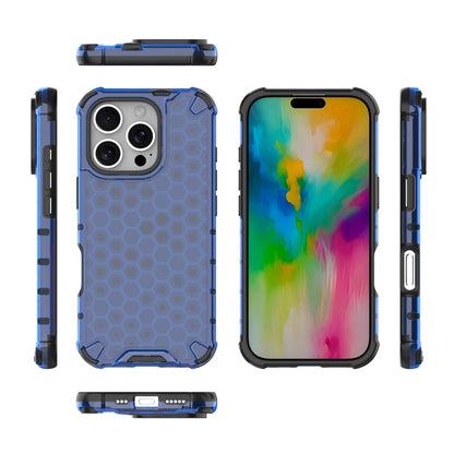 For iPhone 16 Pro Max Honeycomb Shockproof Phone Case(Blue) - iPhone 16 Pro Max Cases by PMC Jewellery | Online Shopping South Africa | PMC Jewellery | Buy Now Pay Later Mobicred