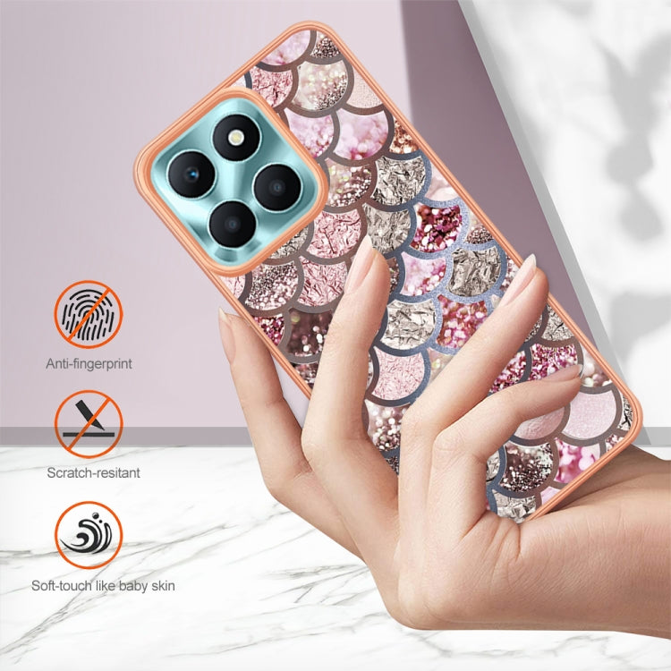 For Honor X6a Electroplating IMD TPU Phone Case(Pink Scales) - Honor Cases by PMC TechLife | Online Shopping South Africa | PMC TechLife | Buy Now Pay Later Mobicred