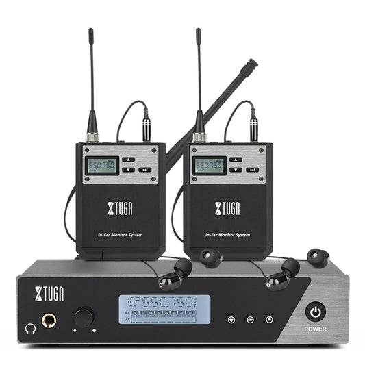 XTUGA  IEM1100 Professional Wireless In Ear Monitor System 2 BodyPacks(US Plug) - Microphone by XTUGA | Online Shopping South Africa | PMC Jewellery | Buy Now Pay Later Mobicred