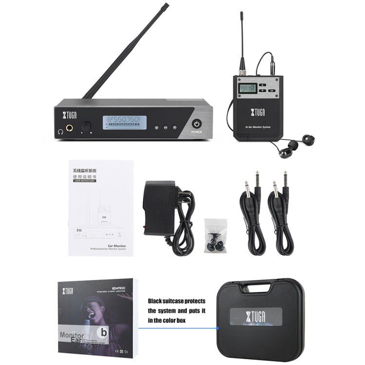 XTUGA  IEM1100 Professional Wireless In Ear Monitor System 2 BodyPacks(AU Plug) - Microphone by XTUGA | Online Shopping South Africa | PMC Jewellery | Buy Now Pay Later Mobicred