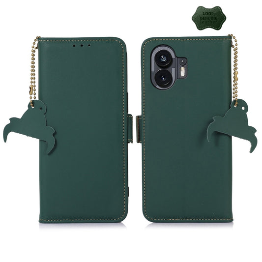 For Nothing Phone 2 Genuine Leather Magnetic RFID Leather Phone Case(Green) - More Brand by PMC Jewellery | Online Shopping South Africa | PMC Jewellery | Buy Now Pay Later Mobicred