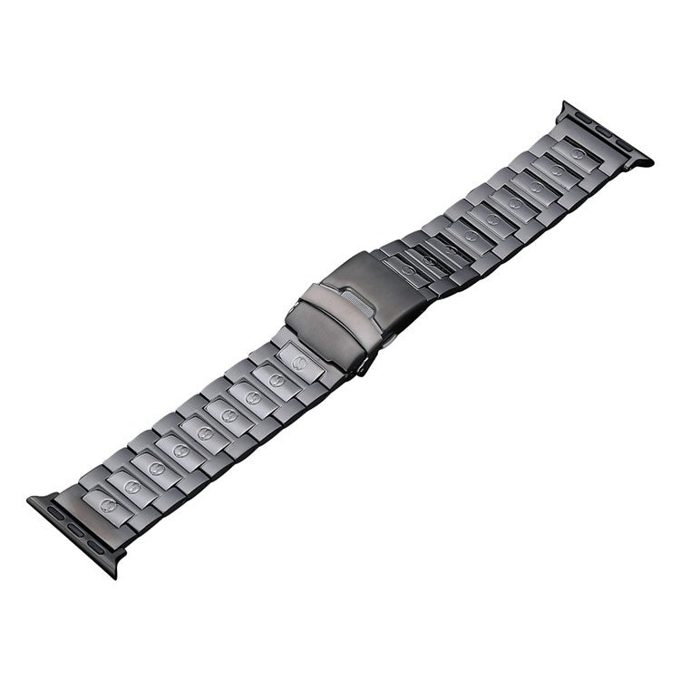 For Apple Watch Series 5 44mm Safety Buckle Titanium Steel Watch Band(Grey) - Watch Bands by PMC Jewellery | Online Shopping South Africa | PMC Jewellery