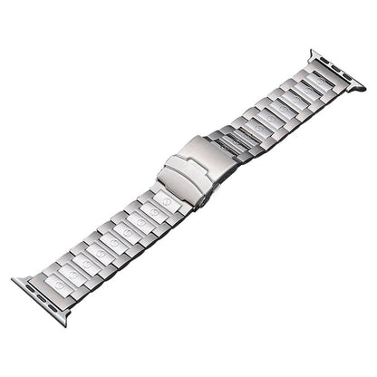 For Apple Watch Series 2 38mm Safety Buckle Titanium Steel Watch Band(Silver) - Watch Bands by PMC Jewellery | Online Shopping South Africa | PMC Jewellery