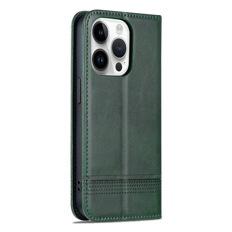 For iPhone 15 Pro Max AZNS Magnetic Calf Texture Flip Leather Phone Case(Dark Green) - iPhone 15 Pro Max Cases by AZNS | Online Shopping South Africa | PMC Jewellery | Buy Now Pay Later Mobicred