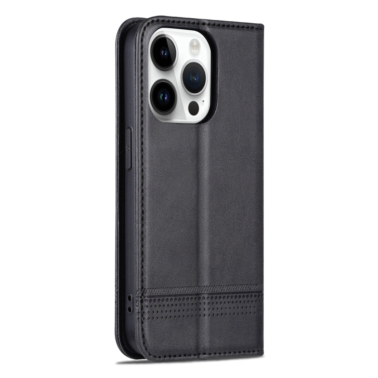 For iPhone 16 Pro AZNS Magnetic Calf Texture Flip Leather Phone Case(Black) - iPhone 16 Pro Cases by AZNS | Online Shopping South Africa | PMC Jewellery | Buy Now Pay Later Mobicred