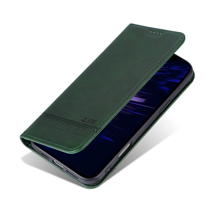 For iPhone 16 AZNS Magnetic Calf Texture Flip Leather Phone Case(Dark Green) - iPhone 16 Cases by AZNS | Online Shopping South Africa | PMC Jewellery | Buy Now Pay Later Mobicred