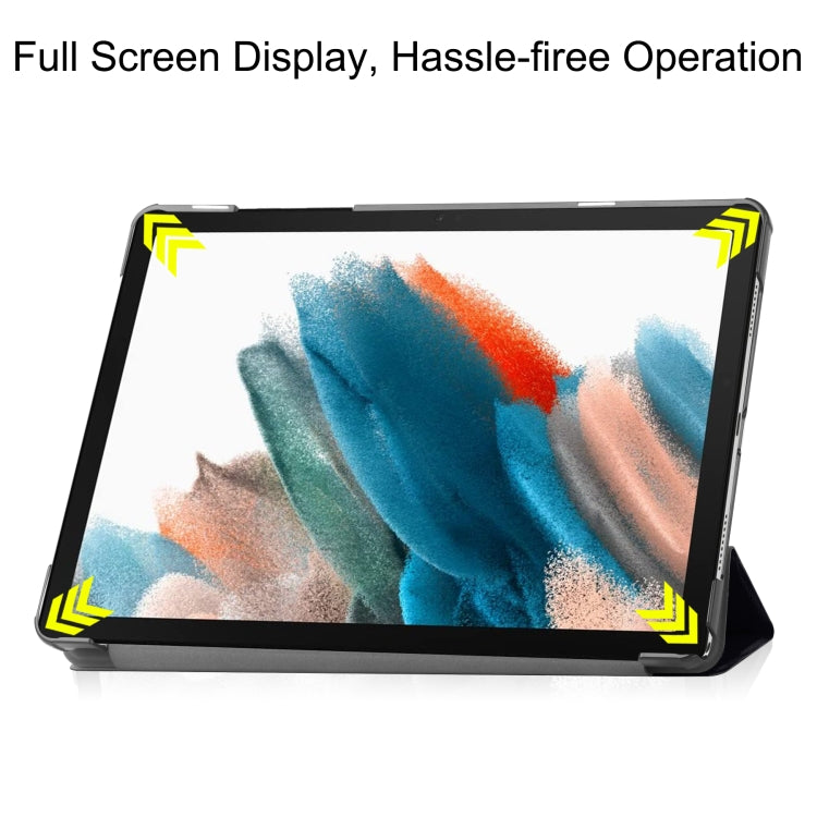 For Samsung Galaxy Tab A9 Custer Painted 3-Fold Holder Smart Leather Tablet Case(Big Eye) - Galaxy Tab A9 by PMC TechLife | Online Shopping South Africa | PMC TechLife