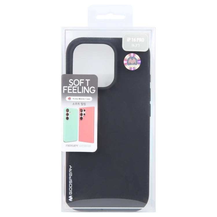 For iPhone 16 Pro Max GOOSPERY SOFT FEELING Liquid TPU Soft Phone Case(Black) - iPhone 16 Pro Max Cases by GOOSPERY | Online Shopping South Africa | PMC Jewellery | Buy Now Pay Later Mobicred