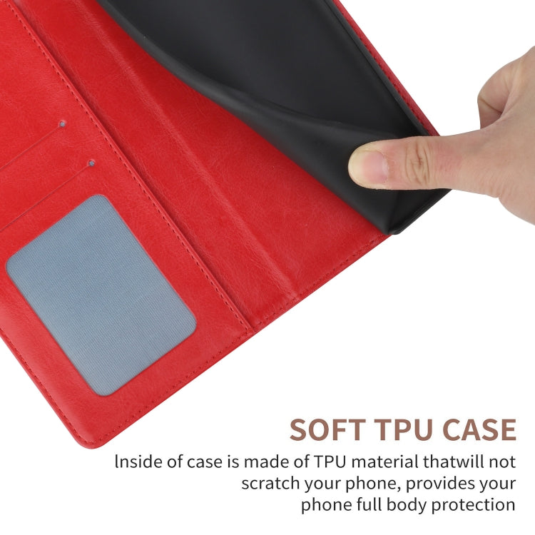 For Motorola Moto G Play 5G 2024 HT01 Y-shaped Pattern Flip Leather Phone Case(Red) - Motorola Cases by PMC Jewellery | Online Shopping South Africa | PMC Jewellery | Buy Now Pay Later Mobicred