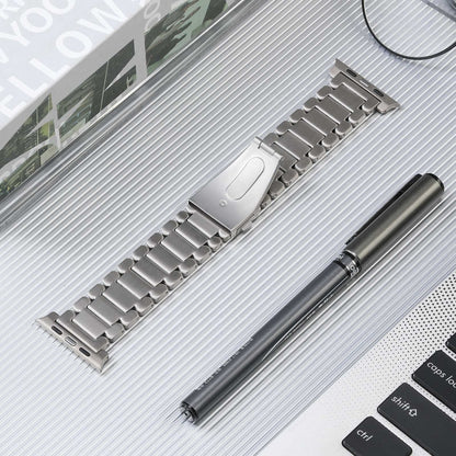 For Apple Watch Series 8 41mm Five Beads Titanium Steel Watch Band(Silver) - Watch Bands by PMC Jewellery | Online Shopping South Africa | PMC Jewellery