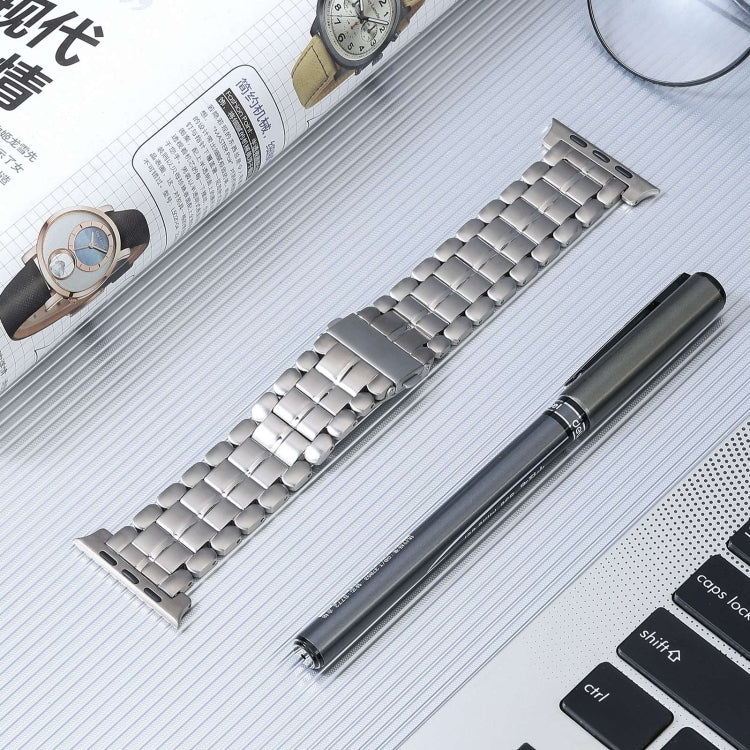For Apple Watch 42mm Five Beads Titanium Steel Watch Band(Silver) - Watch Bands by PMC TechLife | Online Shopping South Africa | PMC TechLife