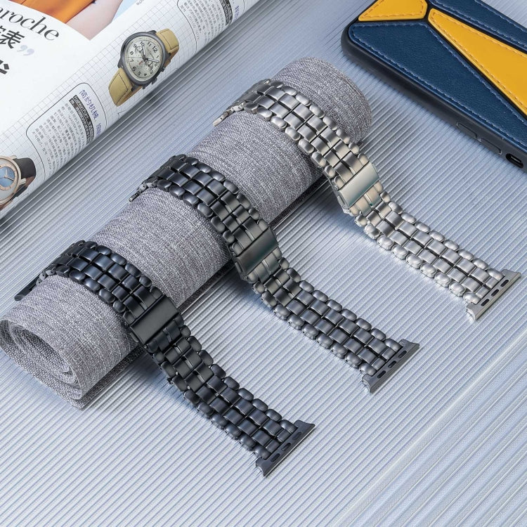For Apple Watch 42mm Five Beads Titanium Steel Watch Band(Silver) - Watch Bands by PMC TechLife | Online Shopping South Africa | PMC TechLife