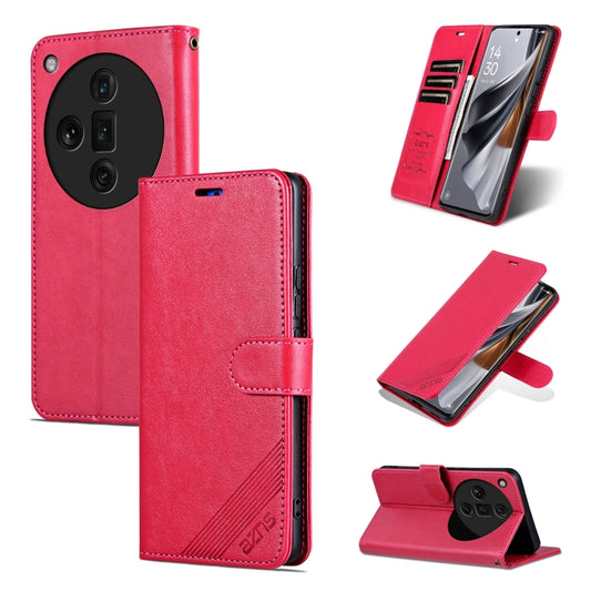 For OPPO Find X7 Ultra AZNS Sheepskin Texture Flip Leather Phone Case(Red) - OPPO Cases by AZNS | Online Shopping South Africa | PMC Jewellery | Buy Now Pay Later Mobicred