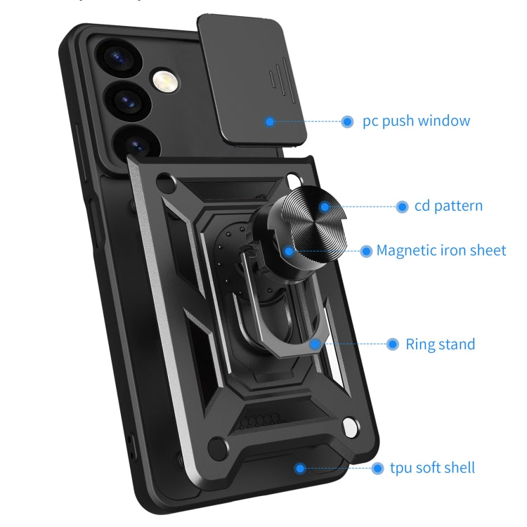 For Samsung Galaxy S24 5G Sliding Camera Cover Design TPU+PC Phone Case(Blue) - Galaxy S24 5G Cases by PMC TechLife | Online Shopping South Africa | PMC TechLife