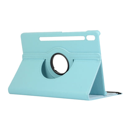 For Samsung Galaxy Tab S9 360 Degrees Rotation Holder Litchi Texture Leather Tablet Case(Sky Blue) - Galaxy Tab S9 Cases by PMC Jewellery | Online Shopping South Africa | PMC Jewellery | Buy Now Pay Later Mobicred