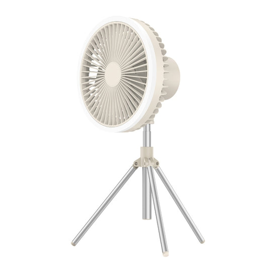 DQ216 10000mAh Outdoor Portable Liftable Swivel Head Camping Fan Tent Hanging Vertical Colorful Light with Remote Control(Khaki) - Electric Fans by PMC Jewellery | Online Shopping South Africa | PMC Jewellery | Buy Now Pay Later Mobicred