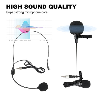 XTUGA A140-HB Wireless Microphone System 4 Channel Handheld Lavalier Headset Microphone(UK Plug) - Microphone by XTUGA | Online Shopping South Africa | PMC Jewellery | Buy Now Pay Later Mobicred