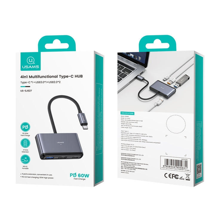 USAMS US-SJ627 4 in 1 Type-C Multifunctional Docking Station HUB - free shipping - PMC Jewellery - Order now!