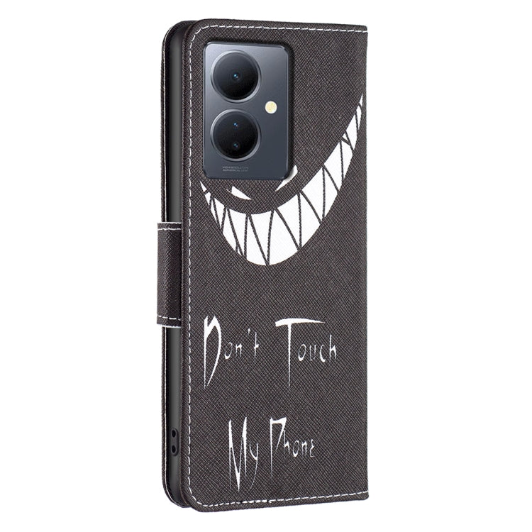 For vivo Y78 5G Colored Drawing Pattern Leather Phone Case(Smirk) - vivo Cases by PMC Jewellery | Online Shopping South Africa | PMC Jewellery | Buy Now Pay Later Mobicred