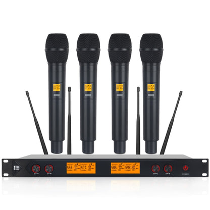 XTUGA A400-H Professional 4-Channel UHF Wireless Microphone System with 4 Handheld Microphone(AU Plug) - Microphone by XTUGA | Online Shopping South Africa | PMC Jewellery | Buy Now Pay Later Mobicred