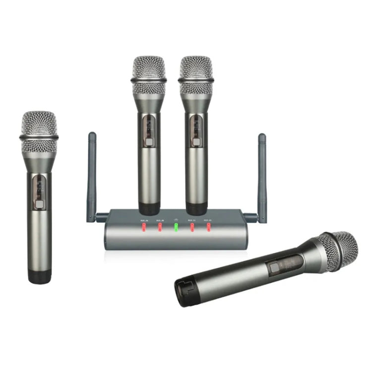 XTUGA U-F4600 Professional 4-Channel UHF Wireless Microphone System with 4 Handheld Microphone(EU Plug) - Microphone by XTUGA | Online Shopping South Africa | PMC TechLife | Buy Now Pay Later Mobicred
