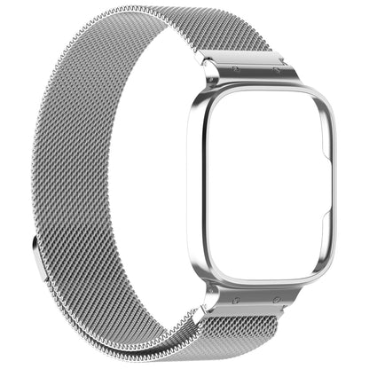 For Redmi Watch 3 Lite / Watch 3 Active 2 in 1 Milan Metal Watch Band with Watch Frame(Silver) - Watch Bands by PMC Jewellery | Online Shopping South Africa | PMC Jewellery