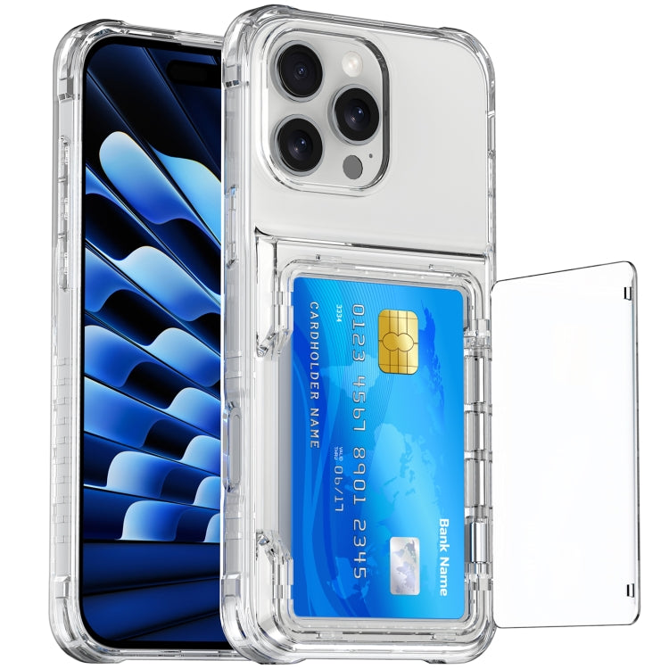 For iPhone 16 Pro Crystal Clear Flip Card Slot Phone Case(Transparent) - iPhone 16 Pro Cases by PMC Jewellery | Online Shopping South Africa | PMC Jewellery | Buy Now Pay Later Mobicred