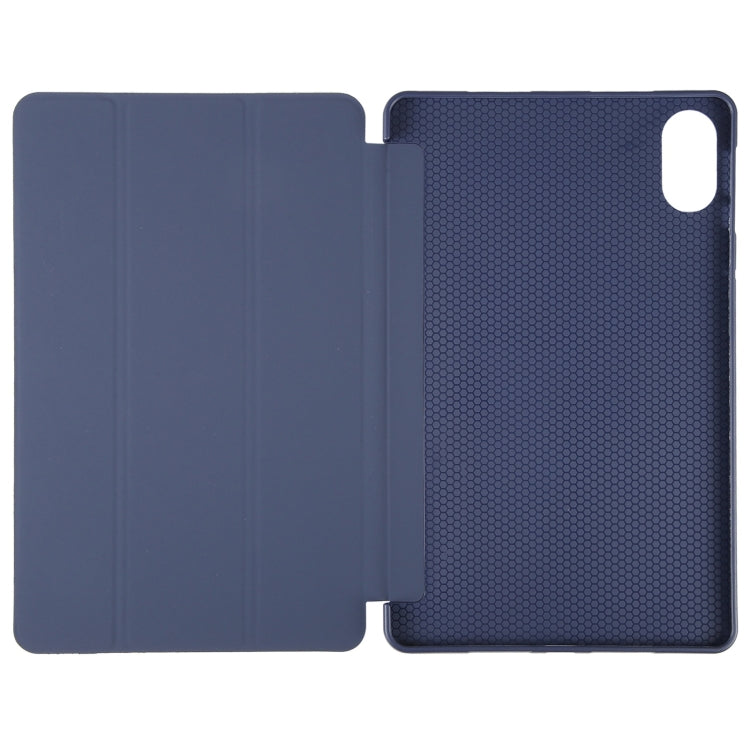 For Honor Pad X9 / X8 Pro Solid Color 3-folding Leather Tablet Case(Dark Blue) - free shipping - PMC TechLife - Order now!