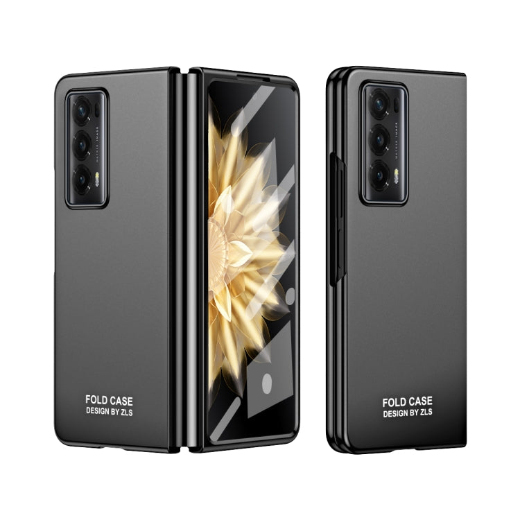 For Honor Magic V2 Integrated AG Matte Folding Phone Case(Black) - Honor Cases by PMC TechLife | Online Shopping South Africa | PMC TechLife | Buy Now Pay Later Mobicred