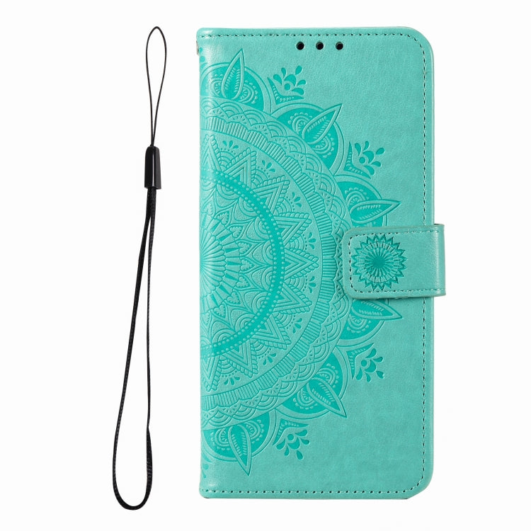 For iPhone 16 Pro Totem Flower Embossed Leather Phone Case(Green) - iPhone 16 Pro Cases by PMC Jewellery | Online Shopping South Africa | PMC Jewellery | Buy Now Pay Later Mobicred