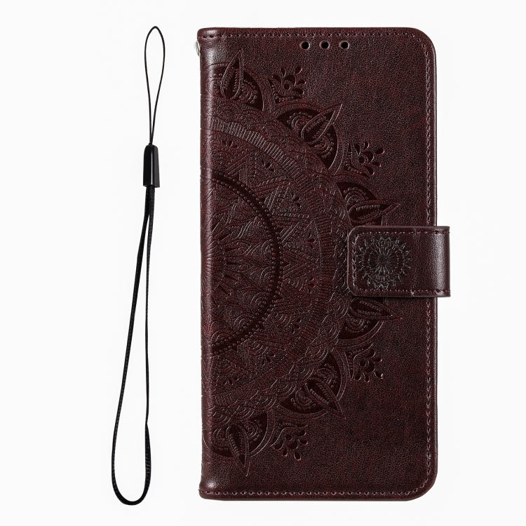 For iPhone 16 Pro Totem Flower Embossed Leather Phone Case(Brown) - iPhone 16 Pro Cases by PMC TechLife | Online Shopping South Africa | PMC TechLife | Buy Now Pay Later Mobicred