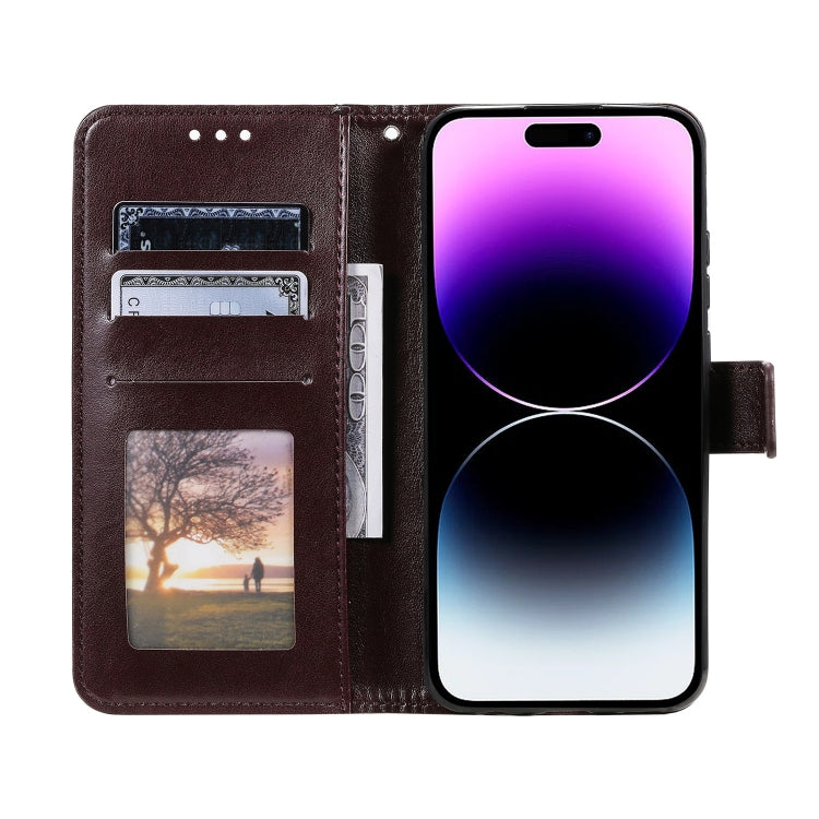 For iPhone 16 Pro Totem Flower Embossed Leather Phone Case(Brown) - iPhone 16 Pro Cases by PMC TechLife | Online Shopping South Africa | PMC TechLife | Buy Now Pay Later Mobicred