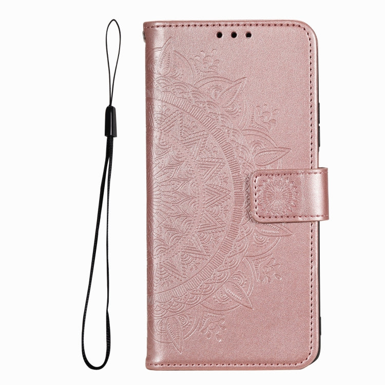 For iPhone 16 Plus Totem Flower Embossed Leather Phone Case(Rose Gold) - iPhone 16 Plus Cases by PMC Jewellery | Online Shopping South Africa | PMC Jewellery | Buy Now Pay Later Mobicred