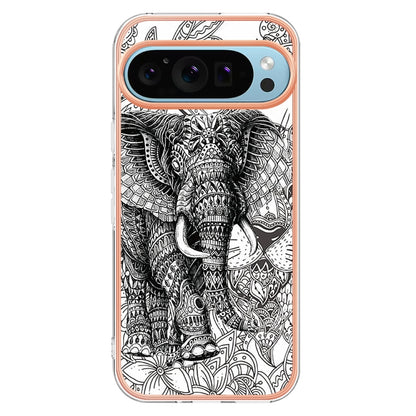 For Google Pixel 9 Pro XL Electroplating Dual-side IMD Phone Case(Totem Elephant) - Google Cases by PMC Jewellery | Online Shopping South Africa | PMC Jewellery | Buy Now Pay Later Mobicred