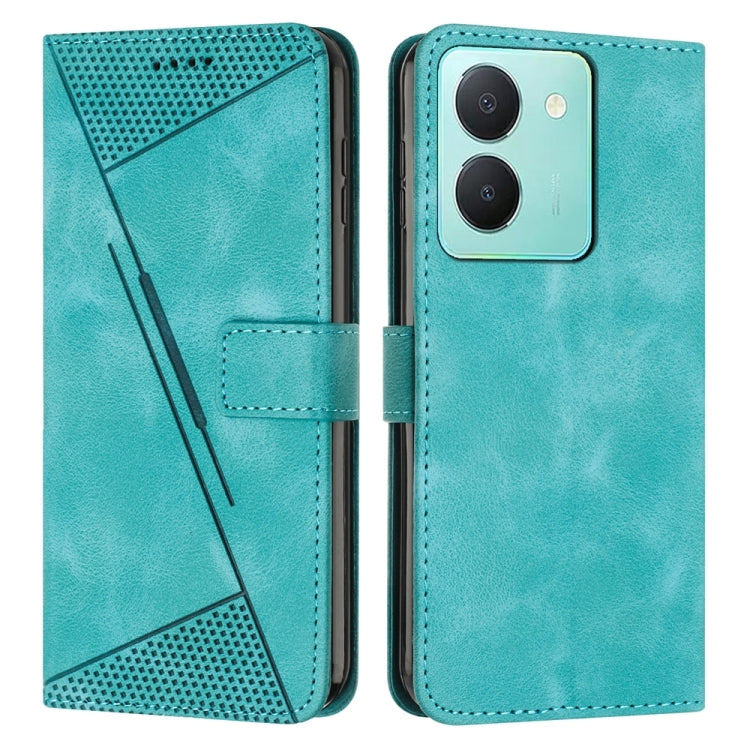 For vivo Y36 Dream Triangle Leather Phone Case with Lanyard(Green) - vivo Cases by PMC Jewellery | Online Shopping South Africa | PMC Jewellery
