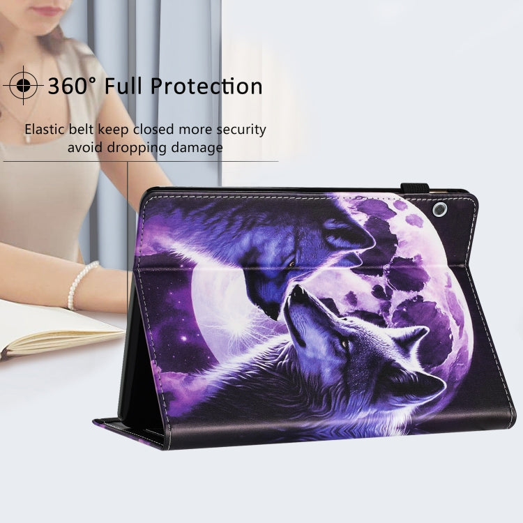 For Huawei MediaPad T5 10 Sewing Litchi Texture Smart Leather Tablet Case(Wolf) - Huawei by PMC TechLife | Online Shopping South Africa | PMC TechLife | Buy Now Pay Later Mobicred
