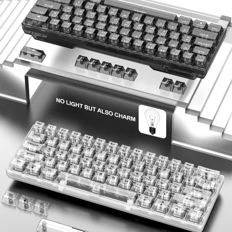 XUNFOX K30 Transparent 61-Keys Blacklit Wired Mechanical Keyboard, Cable Length: 1.5m(White) - Wired Keyboard by PMC Jewellery | Online Shopping South Africa | PMC Jewellery | Buy Now Pay Later Mobicred