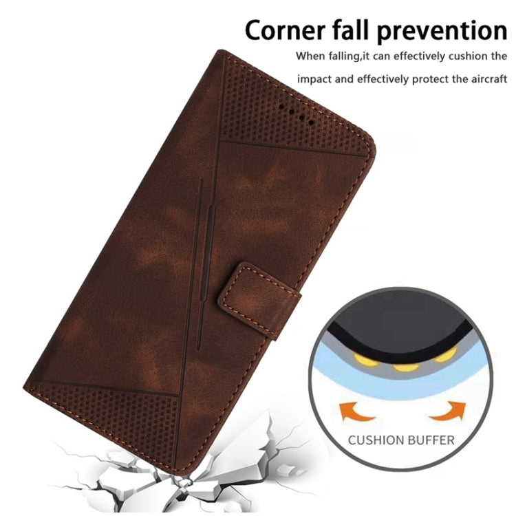 For OPPO A54 / A74 / A93 Dream Triangle Leather Phone Case with Lanyard(Brown) - OPPO Cases by PMC TechLife | Online Shopping South Africa | PMC TechLife | Buy Now Pay Later Mobicred