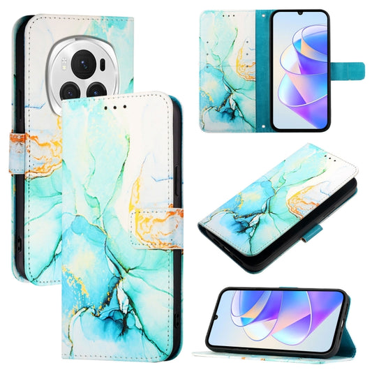 For Honor Magic6 Pro PT003 Marble Pattern Flip Leather Phone Case(Green) - Honor Cases by PMC Jewellery | Online Shopping South Africa | PMC Jewellery | Buy Now Pay Later Mobicred