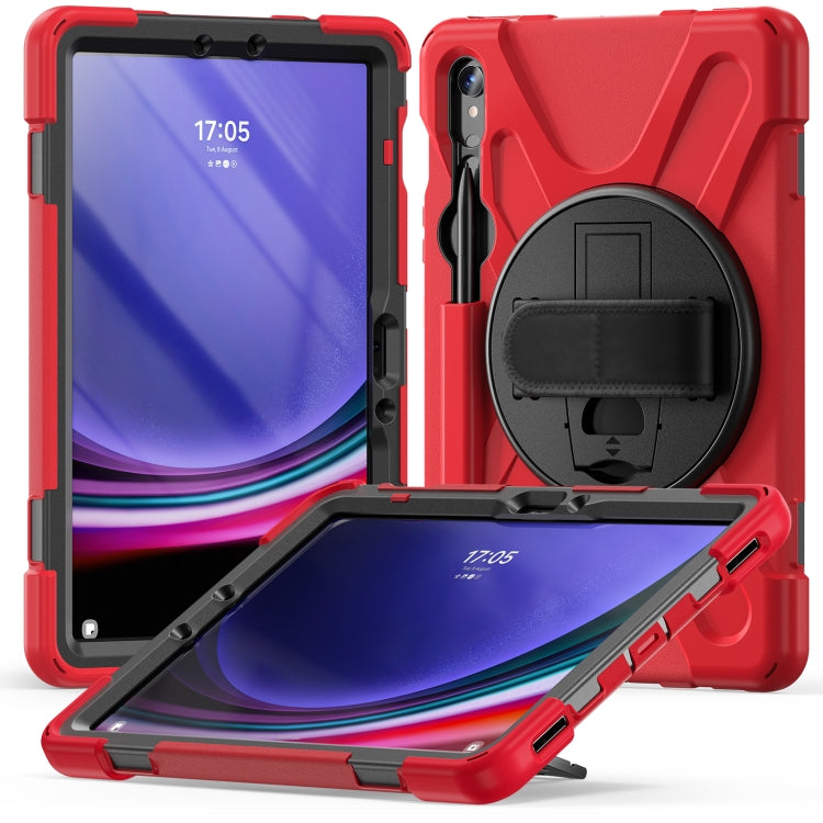 For Samsung Galaxy Tab S9 / S8 / S7 Rotary Handle Grab TPU + PC Tablet Case(Red) - Galaxy Tab S9 Cases by PMC Jewellery | Online Shopping South Africa | PMC Jewellery | Buy Now Pay Later Mobicred