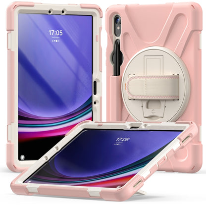 For Samsung Galaxy Tab S9 / S8 / S7 Rotary Handle Grab TPU + PC Tablet Case(Pink) - Galaxy Tab S9 Cases by PMC Jewellery | Online Shopping South Africa | PMC Jewellery | Buy Now Pay Later Mobicred