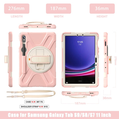 For Samsung Galaxy Tab S9 / S8 / S7 Rotary Handle Grab TPU + PC Tablet Case(Pink) - Galaxy Tab S9 Cases by PMC Jewellery | Online Shopping South Africa | PMC Jewellery | Buy Now Pay Later Mobicred