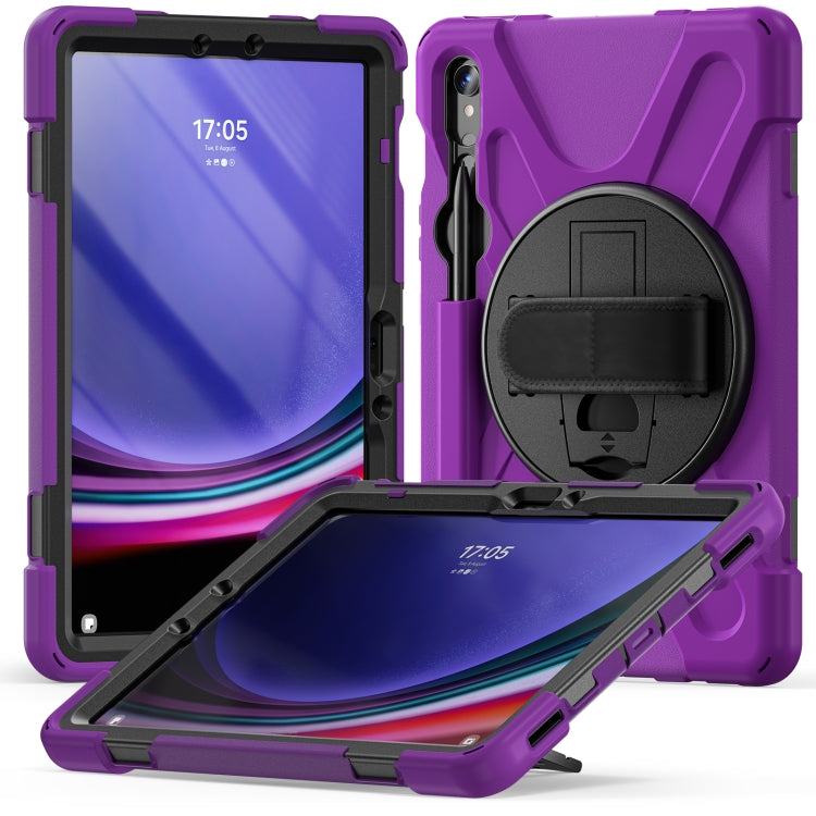 For Samsung Galaxy Tab S9 / S8 / S7 Rotary Handle Grab TPU + PC Tablet Case(Purple) - Galaxy Tab S9 Cases by PMC Jewellery | Online Shopping South Africa | PMC Jewellery | Buy Now Pay Later Mobicred